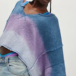 Free People We The Free Ombré Cropped Tee | Size M | Boho Slouchy Top